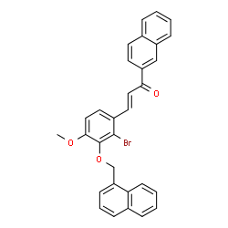 ChemSpider 2D Image | (2E)-3-[2-Bromo-4-methoxy-3-(1-naphthylmethoxy)phenyl]-1-(2-naphthyl)-2-propen-1-one | C31H23BrO3