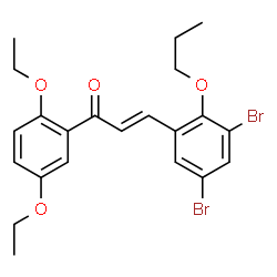 ChemSpider 2D Image | (2E)-3-(3,5-Dibromo-2-propoxyphenyl)-1-(2,5-diethoxyphenyl)-2-propen-1-one | C22H24Br2O4