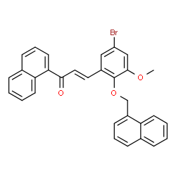 ChemSpider 2D Image | (2E)-3-[5-Bromo-3-methoxy-2-(1-naphthylmethoxy)phenyl]-1-(1-naphthyl)-2-propen-1-one | C31H23BrO3
