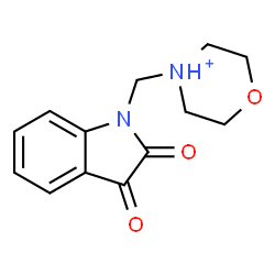 ChemSpider 2D Image | 4-[(2,3-Dioxo-2,3-dihydro-1H-indol-1-yl)methyl]morpholin-4-ium | C13H15N2O3