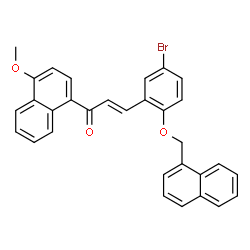 ChemSpider 2D Image | (2E)-3-[5-Bromo-2-(1-naphthylmethoxy)phenyl]-1-(4-methoxy-1-naphthyl)-2-propen-1-one | C31H23BrO3