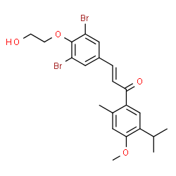 ChemSpider 2D Image | (2E)-3-[3,5-Dibromo-4-(2-hydroxyethoxy)phenyl]-1-(5-isopropyl-4-methoxy-2-methylphenyl)-2-propen-1-one | C22H24Br2O4