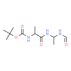 ChemSpider 2D Image | N-(1-Formamidoethyl)-N~2~-{[(2-methyl-2-propanyl)oxy]carbonyl}alaninamide | C11H21N3O4