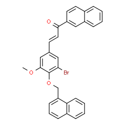 ChemSpider 2D Image | (2E)-3-[3-Bromo-5-methoxy-4-(1-naphthylmethoxy)phenyl]-1-(2-naphthyl)-2-propen-1-one | C31H23BrO3