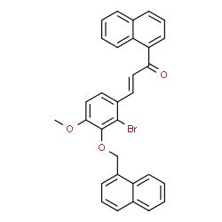 ChemSpider 2D Image | (2E)-3-[2-Bromo-4-methoxy-3-(1-naphthylmethoxy)phenyl]-1-(1-naphthyl)-2-propen-1-one | C31H23BrO3