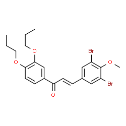 ChemSpider 2D Image | (2E)-3-(3,5-Dibromo-4-methoxyphenyl)-1-(3,4-dipropoxyphenyl)-2-propen-1-one | C22H24Br2O4