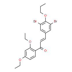 ChemSpider 2D Image | (2E)-3-(3,5-Dibromo-4-propoxyphenyl)-1-(2,4-diethoxyphenyl)-2-propen-1-one | C22H24Br2O4