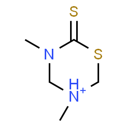 ChemSpider 2D Image | 3,5-Dimethyl-6-thioxo-1,3,5-thiadiazinan-3-ium | C5H11N2S2