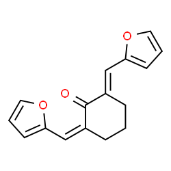 ChemSpider 2D Image | 2,6-Bis-furan-2-ylmethylene-cyclohexanone | C16H14O3