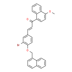 ChemSpider 2D Image | (2E)-3-[3-Bromo-4-(1-naphthylmethoxy)phenyl]-1-(4-methoxy-1-naphthyl)-2-propen-1-one | C31H23BrO3