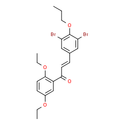 ChemSpider 2D Image | (2E)-3-(3,5-Dibromo-4-propoxyphenyl)-1-(2,5-diethoxyphenyl)-2-propen-1-one | C22H24Br2O4