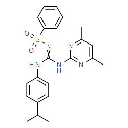 ChemSpider 2D Image | (E)-N-((4,6-dimethylpyrimidin-2-ylamino)(4-isopropylphenylamino)methylene)benzenesulfonamide | C22H25N5O2S