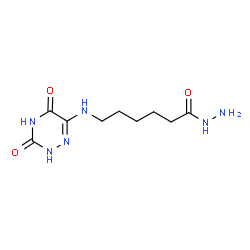 ChemSpider 2D Image | hexanoic acid, 6-[(3,5-dihydroxy-1,2,4-triazin-6-yl)amino]-, hydrazide | C9H16N6O3