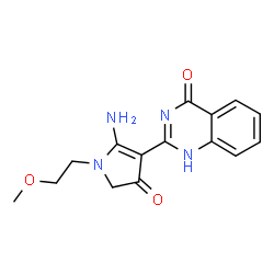 ChemSpider 2D Image | 2-[2-Amino-1-(2-methoxyethyl)-4-oxo-4,5-dihydro-1H-pyrrol-3-yl]-4(1H)-quinazolinone | C15H16N4O3