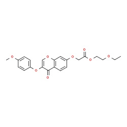 ChemSpider 2D Image | 2-Ethoxyethyl {[3-(4-methoxyphenoxy)-4-oxo-4H-chromen-7-yl]oxy}acetate | C22H22O8