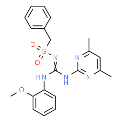 ChemSpider 2D Image | (E)-N-((4,6-dimethylpyrimidin-2-ylamino)(2-methoxyphenylamino)methylene)(phenyl)methanesulfonamide | C21H23N5O3S