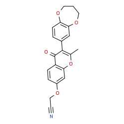 ChemSpider 2D Image | {[3-(3,4-Dihydro-2H-1,5-benzodioxepin-7-yl)-2-methyl-4-oxo-4H-chromen-7-yl]oxy}acetonitrile | C21H17NO5