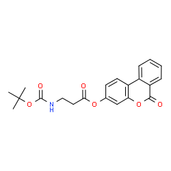 ChemSpider 2D Image | 6-Oxo-6H-benzo[c]chromen-3-yl N-{[(2-methyl-2-propanyl)oxy]carbonyl}-beta-alaninate | C21H21NO6