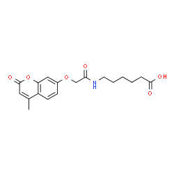ChemSpider 2D Image | 6-({[(4-Methyl-2-oxo-2H-chromen-7-yl)oxy]acetyl}amino)hexanoic acid | C18H21NO6