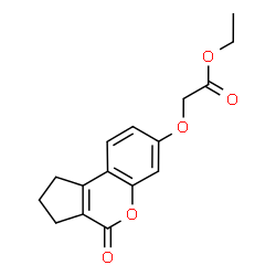 ChemSpider 2D Image | Ethyl [(4-oxo-1,2,3,4-tetrahydrocyclopenta[c]chromen-7-yl)oxy]acetate | C16H16O5