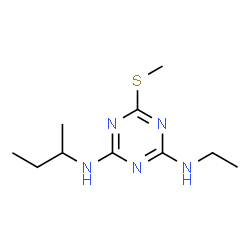 ChemSpider 2D Image | N-sec-Butyl-N'-ethyl-6-(methylsulfanyl)-1,3,5-triazine-2,4-diamine | C10H19N5S