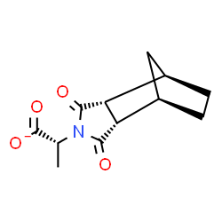 ChemSpider 2D Image | (2R)-2-[(1R,2R,6S,7R)-3,5-Dioxo-4-azatricyclo[5.2.1.0~2,6~]dec-4-yl]propanoate | C12H14NO4
