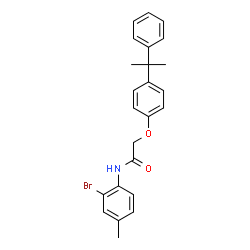 ChemSpider 2D Image | N-(2-Bromo-4-methylphenyl)-2-[4-(2-phenyl-2-propanyl)phenoxy]acetamide | C24H24BrNO2