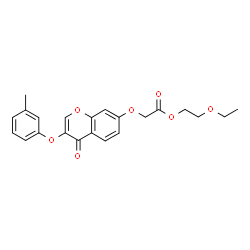ChemSpider 2D Image | 2-Ethoxyethyl {[3-(3-methylphenoxy)-4-oxo-4H-chromen-7-yl]oxy}acetate | C22H22O7