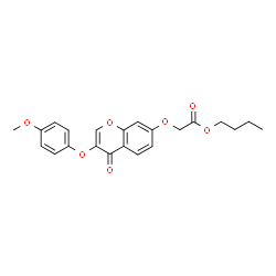 ChemSpider 2D Image | Butyl {[3-(4-methoxyphenoxy)-4-oxo-4H-chromen-7-yl]oxy}acetate | C22H22O7