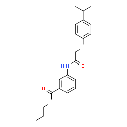 ChemSpider 2D Image | Propyl 3-{[(4-isopropylphenoxy)acetyl]amino}benzoate | C21H25NO4