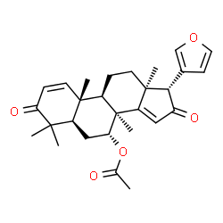 ChemSpider 2D Image | (5alpha,7alpha,8alpha,13alpha,17alpha)-17-(3-Furyl)-4,4,8-trimethyl-3,16-dioxoandrosta-1,14-dien-7-yl acetate | C28H34O5