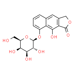 ChemSpider 2D Image | 4-Hydroxy-3-oxo-1,3-dihydronaphtho[2,3-c]furan-5-yl beta-D-galactopyranoside | C18H18O9