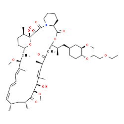 ChemSpider 2D Image | (1R,9S,12S,15R,18R,21R,23S,26E,28E,30S,32S,35R)-12-{(2R)-1-[(1S,3R,4R)-4-(2-Ethoxyethoxy)-3-methoxycyclohexyl]-2-propanyl}-1,18-dihydroxy-19,30-dimethoxy-15,17,21,23,29,35-hexamethyl-11,36-dioxa-4-aza
tricyclo[30.3.1.0~4,9~]hexatriaconta-16,24,26,28-tetraene-2,3,10,14,20-pentone | C55H87NO14