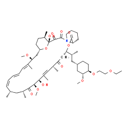 ChemSpider 2D Image | (1R,9S,12S,19R,21R,23S,24Z,26E,28E,30S,32S,35R)-12-{(2R)-1-[(1S,3R,4R)-4-(2-Ethoxyethoxy)-3-methoxycyclohexyl]-2-propanyl}-1,18-dihydroxy-19,30-dimethoxy-15,17,21,23,29,35-hexamethyl-11,36-dioxa-4-aza
tricyclo[30.3.1.0~4,9~]hexatriaconta-16,24,26,28-tetraene-2,3,10,14,20-pentone | C55H87NO14
