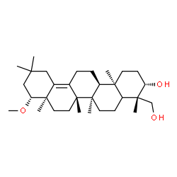 ChemSpider 2D Image | (3beta,5xi,9beta,22beta)-22-Methoxyolean-13(18)-ene-3,24-diol | C31H52O3