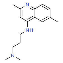 ChemSpider 2D Image | N'-(2,6-Dimethyl-4-quinolinyl)-N,N-dimethyl-1,3-propanediamine | C16H23N3