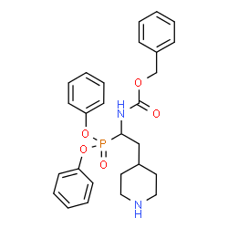 ChemSpider 2D Image | Diphenyl [1-{[(benzyloxy)carbonyl]amino}-2-(4-piperidinyl)ethyl]phosphonate | C27H31N2O5P