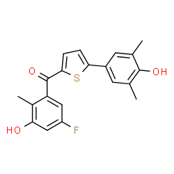 ChemSpider 2D Image | (5-Fluoro-3-hydroxy-2-methylphenyl)[5-(4-hydroxy-3,5-dimethylphenyl)-2-thienyl]methanone | C20H17FO3S