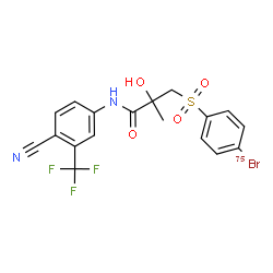 ChemSpider 2D Image | 3-{[4-(~75~Br)Bromophenyl]sulfonyl}-N-[4-cyano-3-(trifluoromethyl)phenyl]-2-hydroxy-2-methylpropanamide | C18H1475BrF3N2O4S