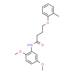 ChemSpider 2D Image | N-(2,5-Dimethoxyphenyl)-4-(2-methylphenoxy)butanamide | C19H23NO4