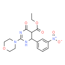 ChemSpider 2D Image | Ethyl 2-(4-morpholinyl)-4-(3-nitrophenyl)-6-oxo-1,4,5,6-tetrahydro-5-pyrimidinecarboxylate | C17H20N4O6