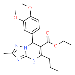 ChemSpider 2D Image | Ethyl 7-(3,4-dimethoxyphenyl)-2-methyl-5-propyl-1,7-dihydro[1,2,4]triazolo[1,5-a]pyrimidine-6-carboxylate | C20H26N4O4