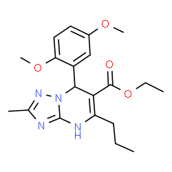 ChemSpider 2D Image | Ethyl 7-(2,5-dimethoxyphenyl)-2-methyl-5-propyl-1,7-dihydro[1,2,4]triazolo[1,5-a]pyrimidine-6-carboxylate | C20H26N4O4