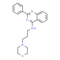 ChemSpider 2D Image | N-[3-(4-Morpholinyl)propyl]-2-phenyl-4-quinazolinamine | C21H24N4O