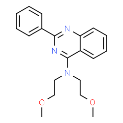 ChemSpider 2D Image | N,N-Bis(2-methoxyethyl)-2-phenyl-4-quinazolinamine | C20H23N3O2
