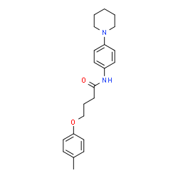 ChemSpider 2D Image | 4-(4-Methylphenoxy)-N-[4-(1-piperidinyl)phenyl]butanamide | C22H28N2O2