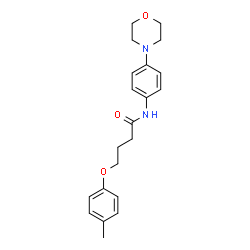 ChemSpider 2D Image | 4-(4-Methylphenoxy)-N-[4-(4-morpholinyl)phenyl]butanamide | C21H26N2O3