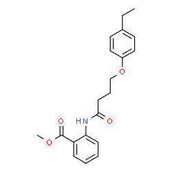 ChemSpider 2D Image | Methyl 2-{[4-(4-ethylphenoxy)butanoyl]amino}benzoate | C20H23NO4