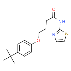 ChemSpider 2D Image | 4-(4-tert-butylphenoxy)-N-(1,3-thiazol-2-yl)butanamide | C17H22N2O2S