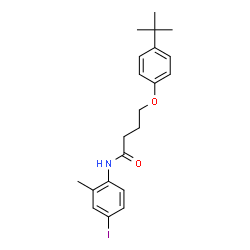 ChemSpider 2D Image | 4-(4-tert-Butylphenoxy)-N-(4-iodo-2-methylphenyl)butanamide | C21H26INO2